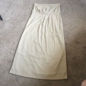 GAP strapless nude maxi dress